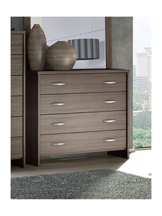 No 4 Wooden Chest of Drawers with 4 Drawers Mocha 86x40x78cm