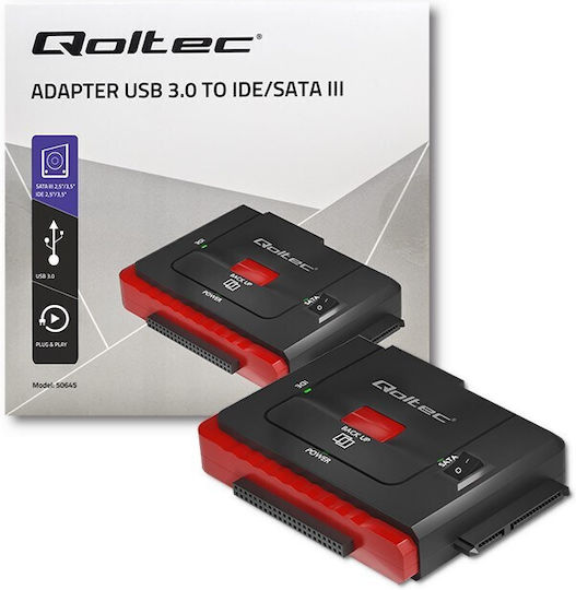 Qoltec 50645 USB 3.0 to IDE SATA III Μαύρο