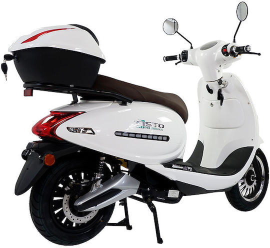 Tisto Fighter GT Ηλεκτρικό Scooter Ισχύος 7000W Αυτονομίας 110km Λευκό Χρώμα
