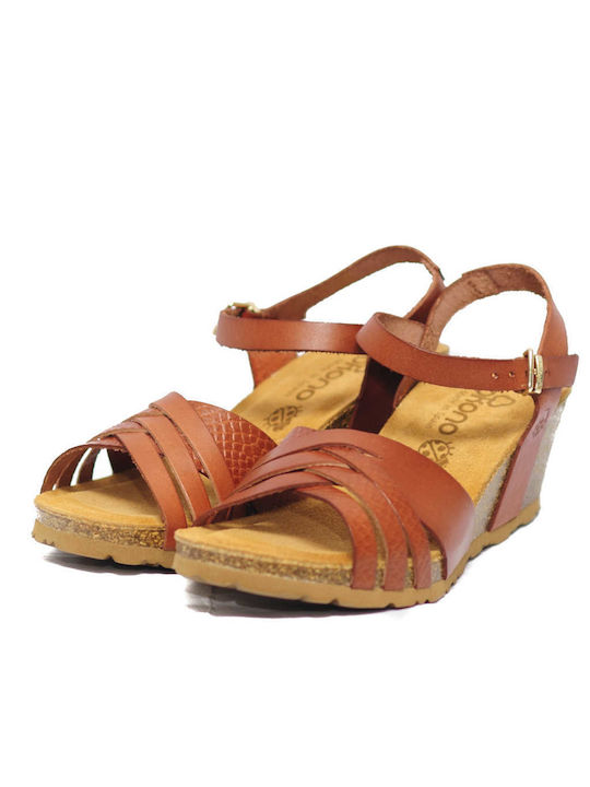 Yokono Braune Damen-Sandalen mit Schlangenmuster-Riemen