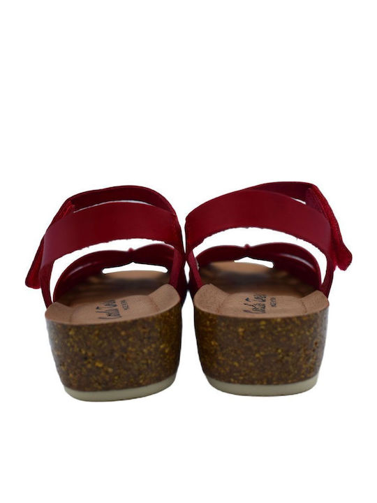 Anatomic Women's Leather Ankle Strap Platforms Red