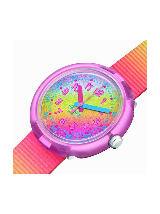 FlikFlak Παιδικό Αναλογικό Ρολόι με Υφασμάτινο Λουράκι Πολύχρωμο