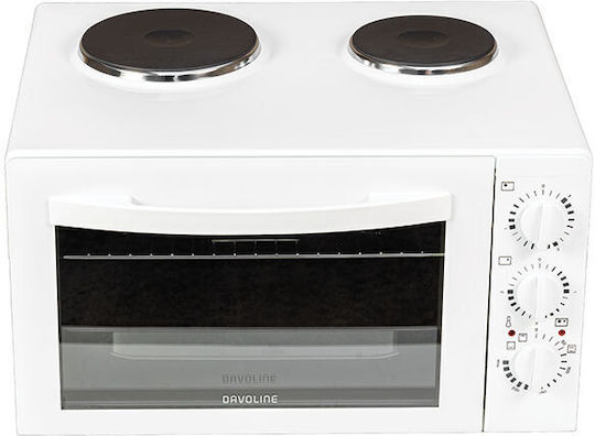 Davoline Star 4008 Ηλεκτρικό Φουρνάκι 38lt με 2 Εστίες White
