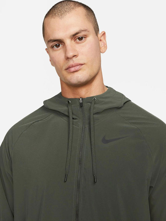 Ανδρική Ζακέτα Fleece με Κουκούλα Πράσινη