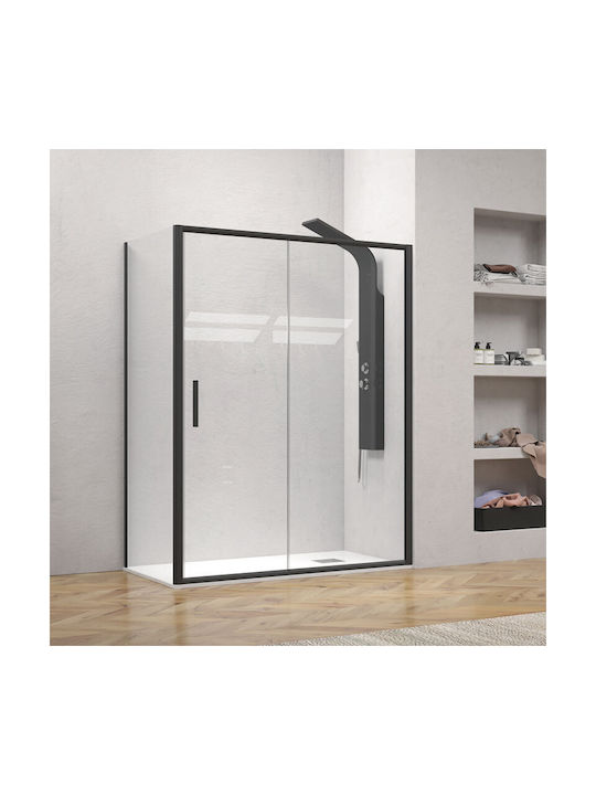 Karag Efe 400 NP-10 Καμπίνα Ντουζιέρας με Συρόμενη Πόρτα 100x70x190cm Clear Glass Nero