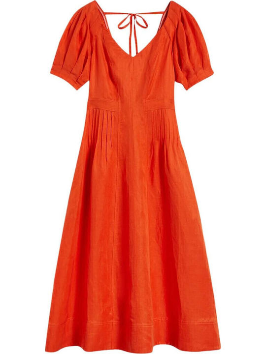 268436 Summer Midi Dress Orange