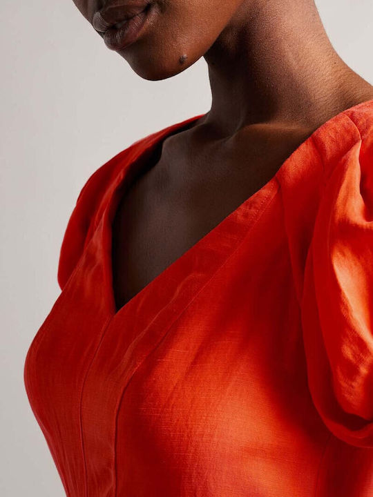268436 Summer Midi Dress Orange