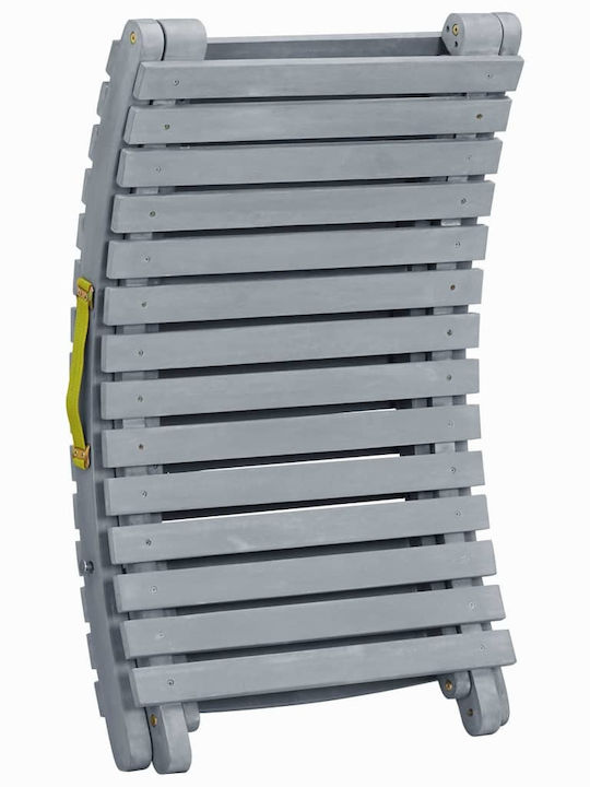 Deckchair Wooden with Cushion Gray 190x60x51cm.