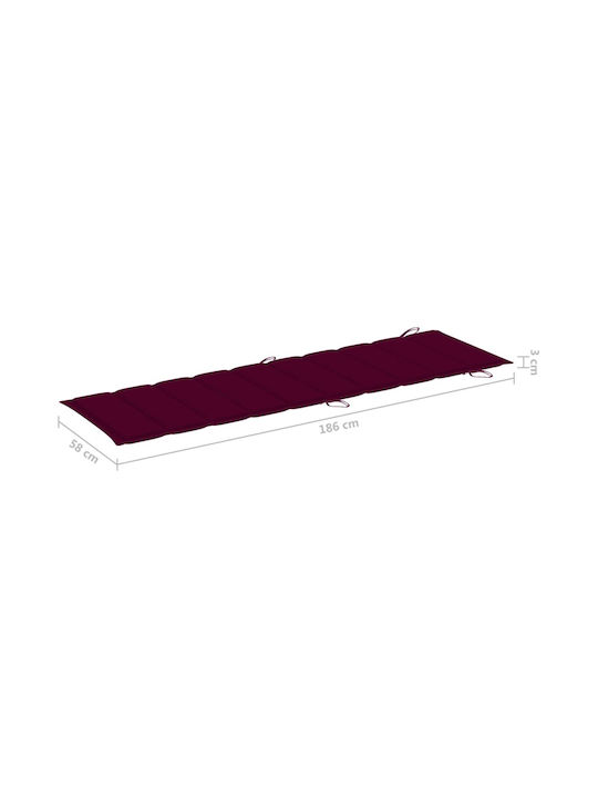 Deckchair Wooden with Cushion Gray 190x60x51cm.