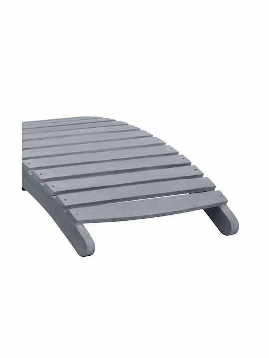 Deckchair Wooden with Cushion Gray 190x60x51cm.