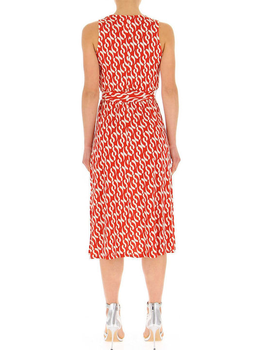 Sommer Midi Wickel Damenkleid Rot