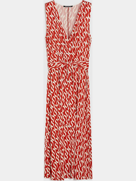 Sommer Midi Wickel Damenkleid Rot