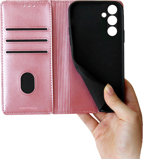 Sonique Vintage Magnet Book Piele artificială / Plastic / Silicon Rose Gold (Galaxy A14)