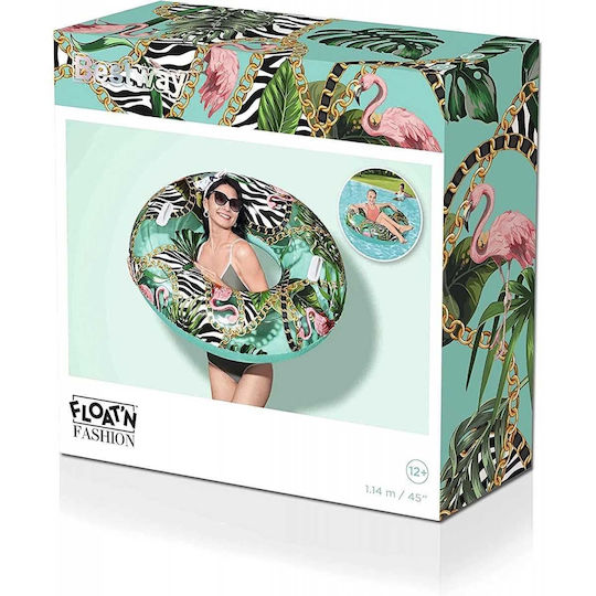 Bestway Kids' Swim Ring Flamingo with Handles and Diameter 114cm.