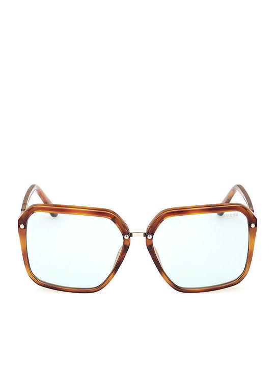 Guess Unisex Γυαλιά Ηλίου με Καφέ Ταρταρούγα Σκελετό και Γαλάζιο Φακό