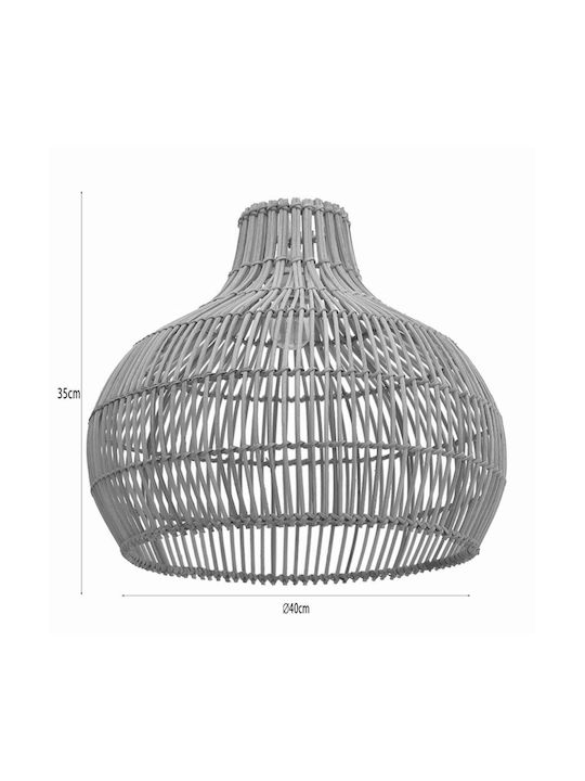 Inart NATURAL Pendant Light Beige with Socket E27 40x35x35cm
