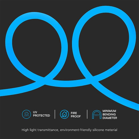 V-TAC LED Strip 24V Blue Light 10m Neon Flex