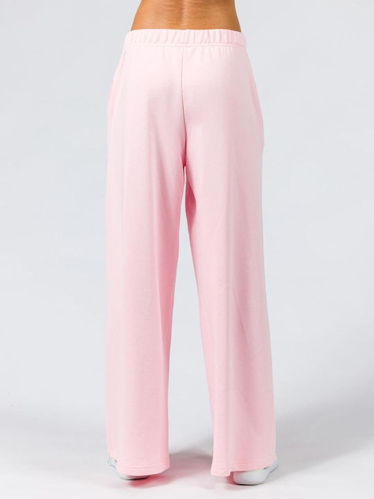 GSA Women's High Waist Wide Sweatpants Pink