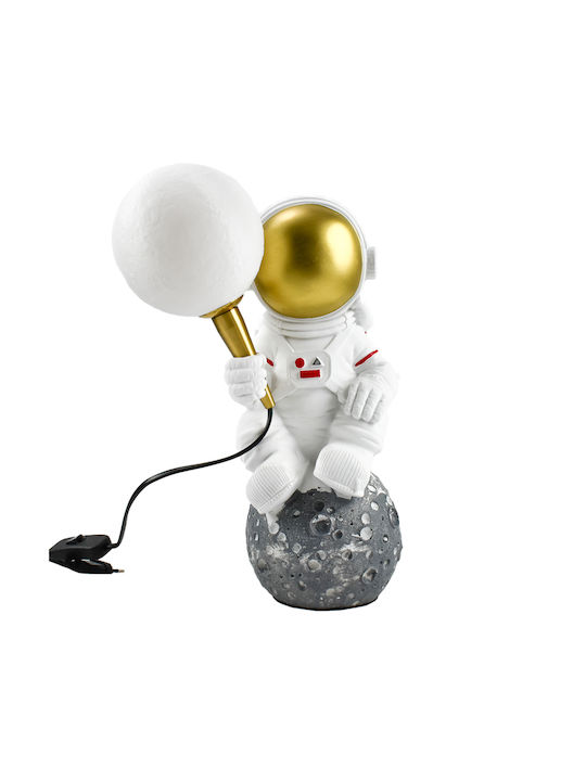 Decorative Lamp Astronaut with Socket for Bulb G9 White