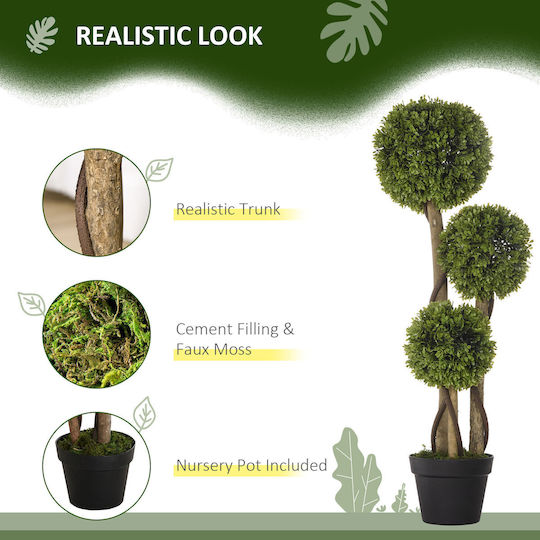 Arbore Artificial de Exterior Buxus (Box comun) Green 90cm HomCom