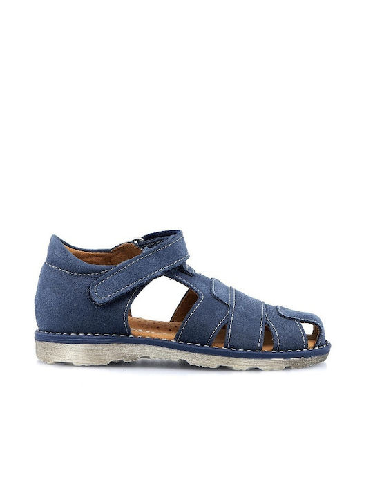 TOUTI leather sandal in blue color