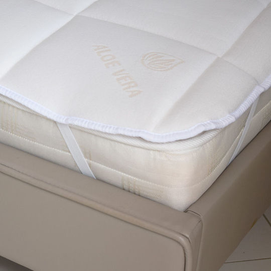 FiberTex Ανώστρωμα Aloe Vera Μονό Polyester Eμποτισμένο με Αλόη & Λάστιχα Εφαρμογής 100x200x5εκ.