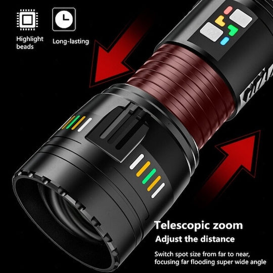 X-Balog Επαναφορτιζόμενος Φακός LED IP67 με Μέγιστη Φωτεινότητα 30000lm