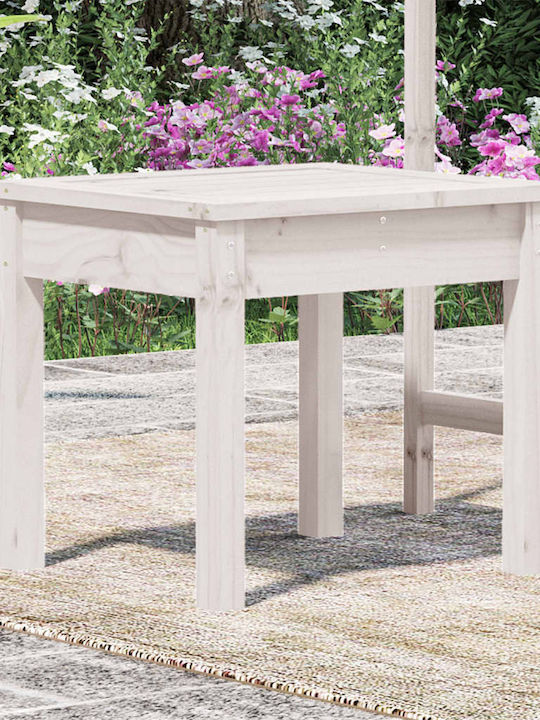 Wooden Masa Masa de lounge pentru spații exterioare mici Alb 50x44x45buc