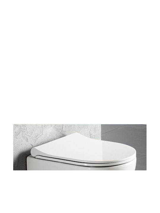 Bianco Ceramica Bakelite Soft Close Toilet Slim Seat White 16cm Bianco Ceramica Bakelite Soft Close Toilet Slim Seat White 16cm