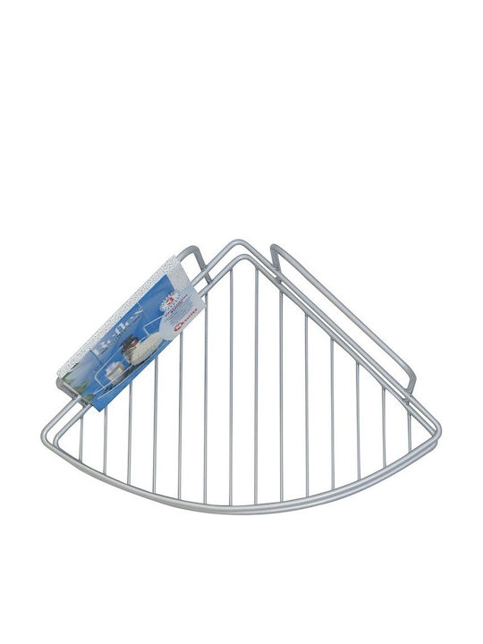 Metaltex Reflex Γωνιακή Επιτοίχια Ραφιέρα Μπάνιου Μεταλλική 21x21x11cm Διάφανη