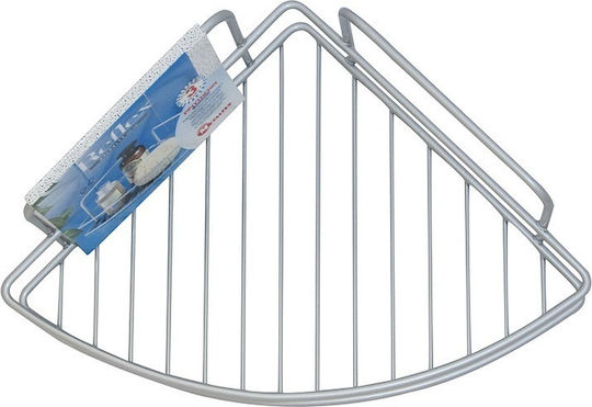 Metaltex Reflex Corner Wall Mounted Bathroom Shelf Metallic 21x21x11cm Transparent