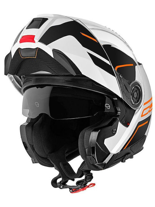 Schuberth C5 Master Orange Motorcycle Helmet Flip-Up ECE 22.06 1640gr with Sunvisor