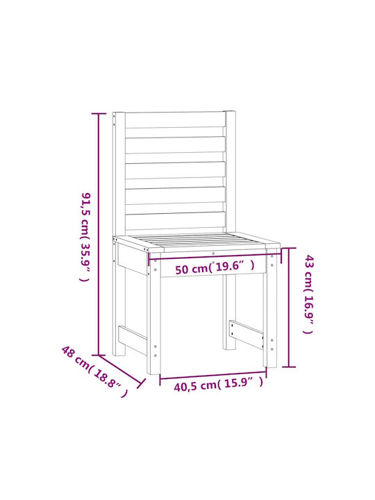 Scaun de exterior Lemn Alb 2buc 40.5x48x91.5cm