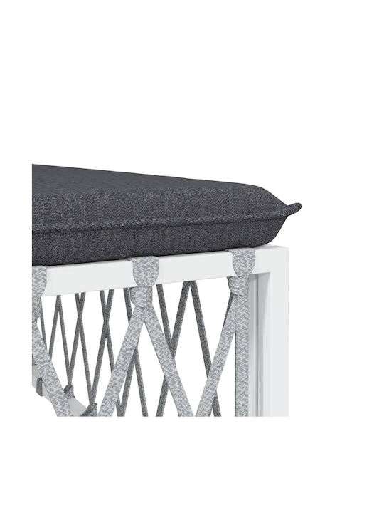 Scaun Metalic Cub Pentru Exterior Cu Pernă Alb 70x70x34cm