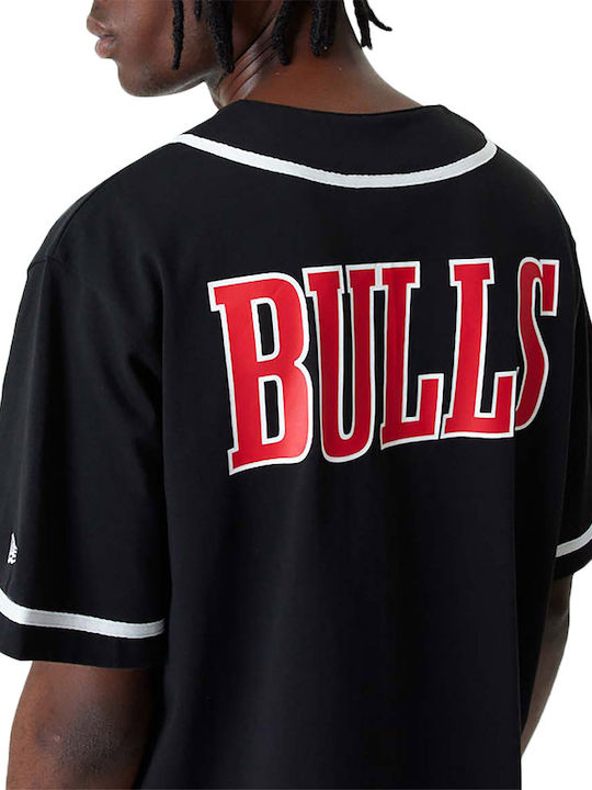 Chicago Bulls Κοντομάνικο Βαμβακερό Πουκάμισο σε Κανονική Γραμμή Μαύρο
