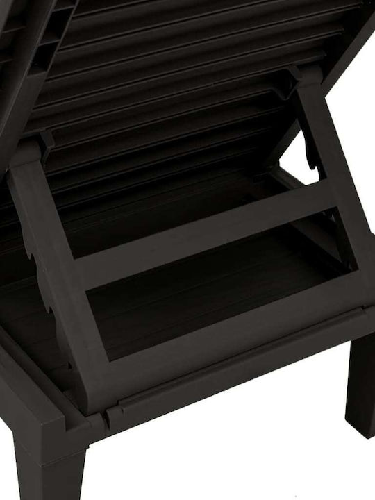 Liegestuhl Kunststoff Schwarz 155x58x83cm.