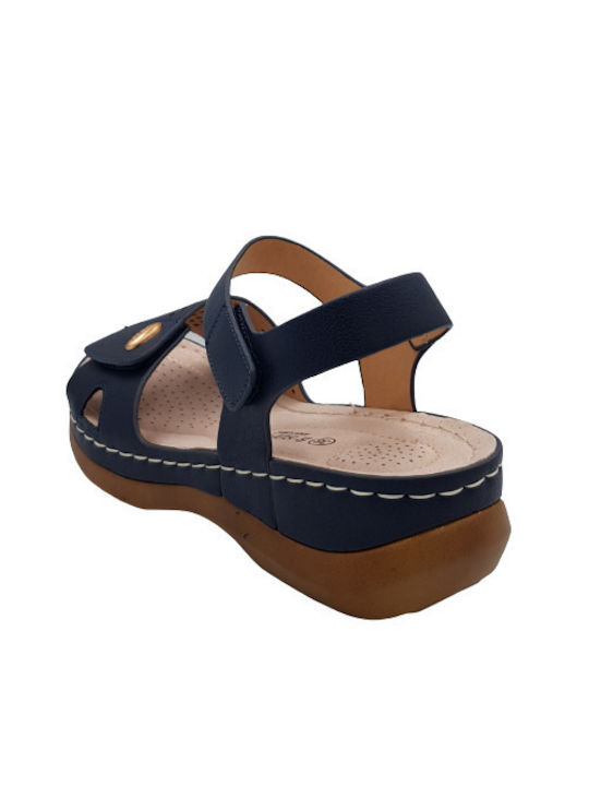 B-Soft Women's Flat Sandals Anatomic with Strap in Blue Color