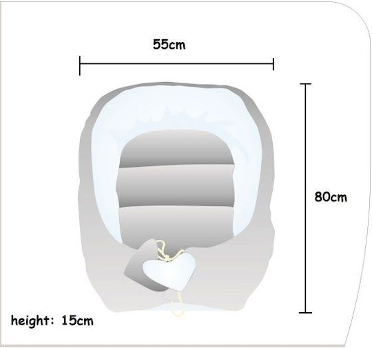 Interbaby Бебешка възглавница-гнездо Nest Stars Сив 50x86бр