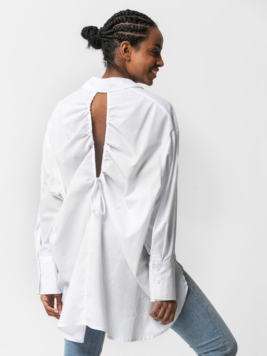 Women's Asymmetric Shirt Sourloulou - 23S409 White 0265000118002