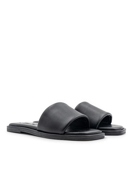 Inuovo Leather Women's Flat Sandals in Black Color