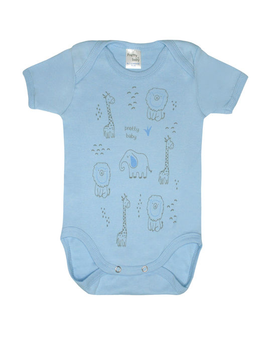 Pretty Baby Baby Bodysuit Underwear Set Short-Sleeved Light Blue