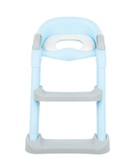 Kikka Boo Lea Toddler Toilet Seat with Footrest Handles and Blue Cushion