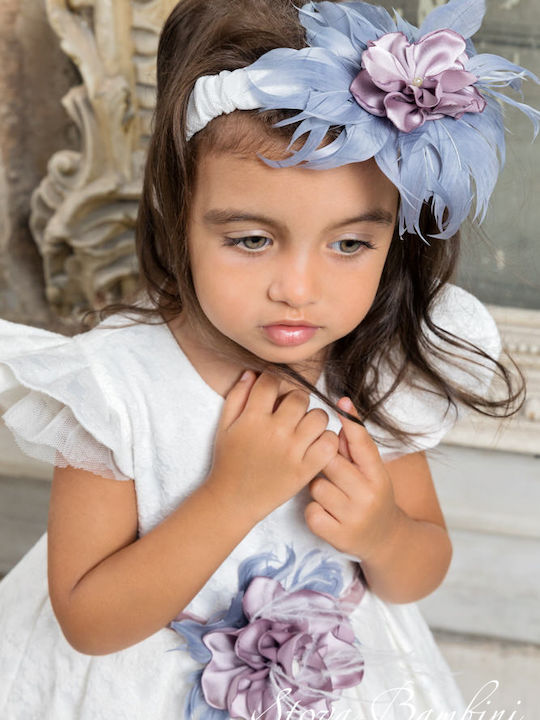 Stova Bambini Ecru Baptism Clothing Set with Hair Accessories & Dress made of Lace 2pcs