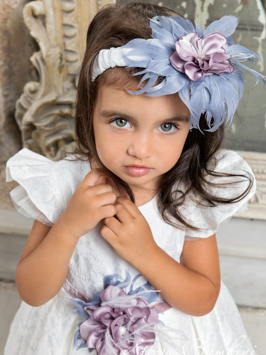 Stova Bambini Ecru Baptism Clothing Set with Hair Accessories & Dress made of Lace 2pcs