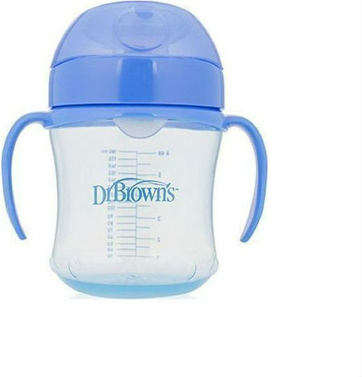 Dr. Brown's Educational Sippy Cup Plastic with Handles Blue for 6m+m+ 180ml