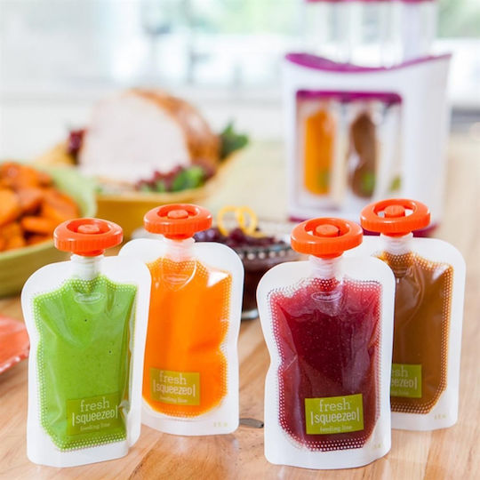 Infantino Plastic Baby Food Pouch Disposable Fruit for 4+ months 50pcs Transparent 930-208102-11