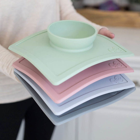 Ezpz Silicone Baby Tray Happy Bowl in Blush Pink
