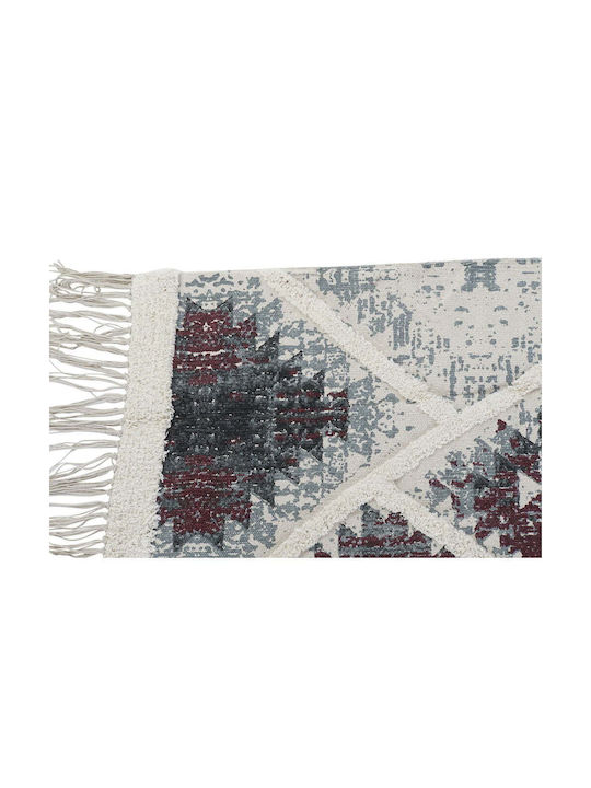 DKD Home Decor Rug Outdoor Rectangular Cotton with Fringes Gray