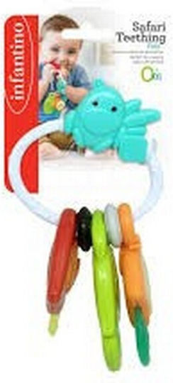 Infantino Safari Pals Teething Rattle for Teething from Plastic for 0 Months+