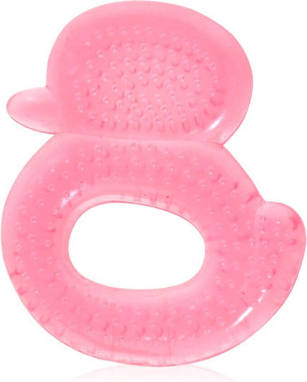 Lorelli Duck Teething Ring with Water made of Silicone for 3 m+ Pink